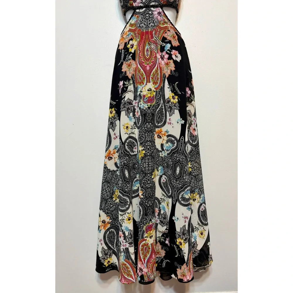 Colette Mon Cheri Boho Glam Formal Prom Dress Womens Size 0 Cutouts‎ Y2K Indie
